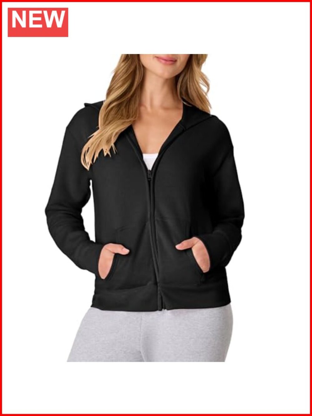 Full Zip Fleece Hoodie Midweight Sweatshirt